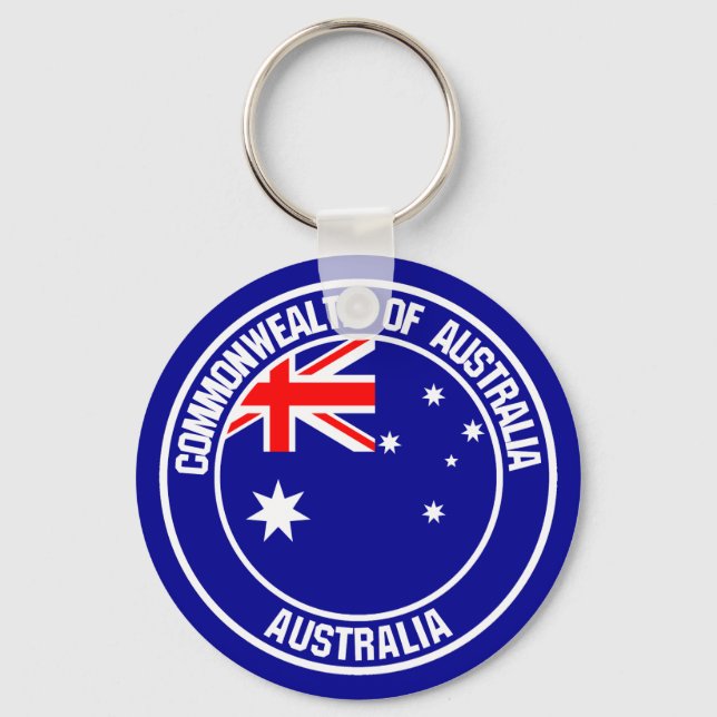 Australia Round Emblem Keychain (Front)