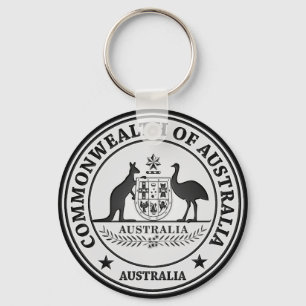 Australia Round Emblem Keychain