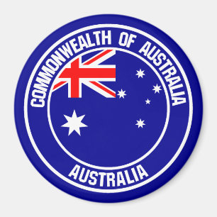 Australia Round Emblem Magnet