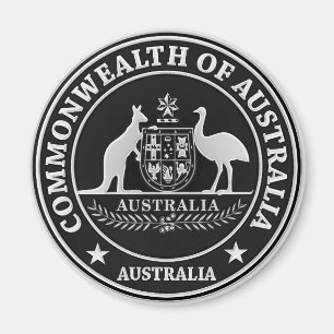 Australia Round Emblem Magnet