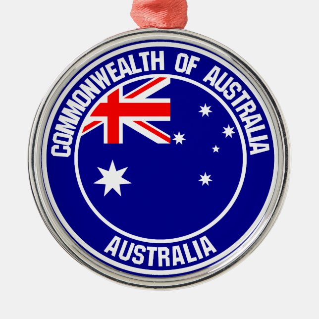 Australia Round Emblem Metal Ornament (Front)