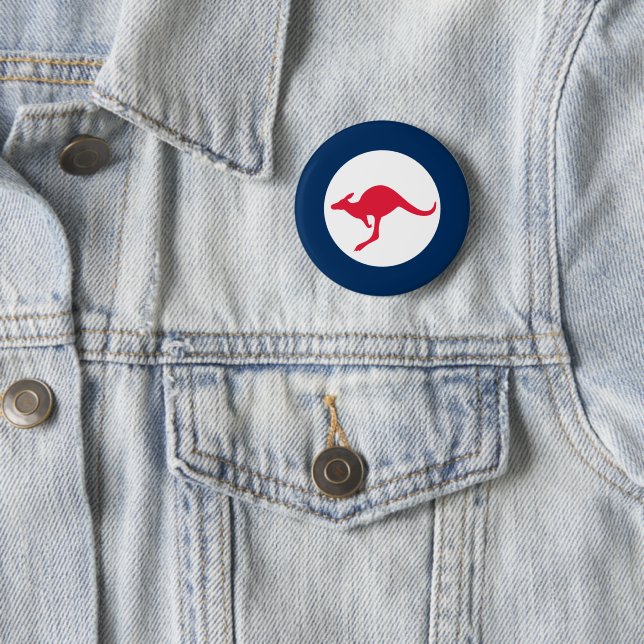 Australia roundel country flag symbol army militar 2 inch round button (In Situ)