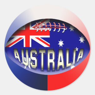 Australia Rugby Ball Classic Round Sticker