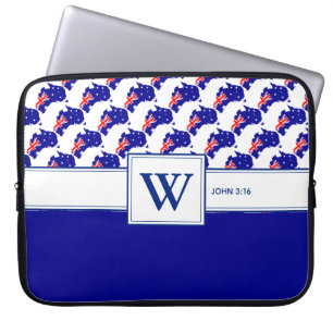 AUSTRALIA Scripture Christian Monogram Laptop Sleeve