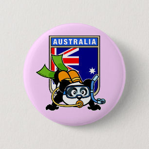 Australia Scuba Diving Panda 2 Inch Round Button