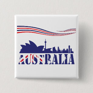 Australia Skyscaape  2 Inch Square Button