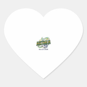 Australia Soccer 2026 Soccer Bold Country Typograp Heart Sticker