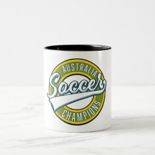 Australia soccer champions logo. Two-Tone coffee mug