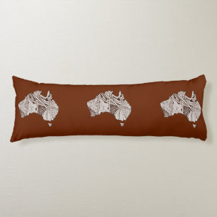 Australia Souvenir Map Art Body Pillow
