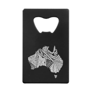 Australia Souvenir Map Art Credit Card Bottle Opener