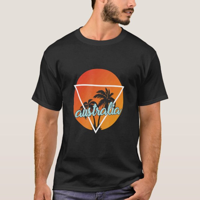Australia Sun Shaped Triangle With Palmes T-Shirt (Front)