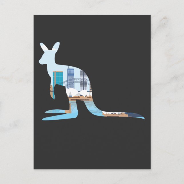 Australia Sydney Skyline Adventure kangaroo Travel Postcard (Front)