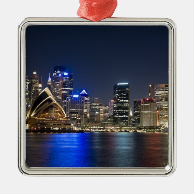 Australia, Sydney. Skyline with Opera House seen Metal Ornament (Front)