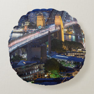 Australia, Sydney, The Rocks area, Sydney Harbour Round Pillow