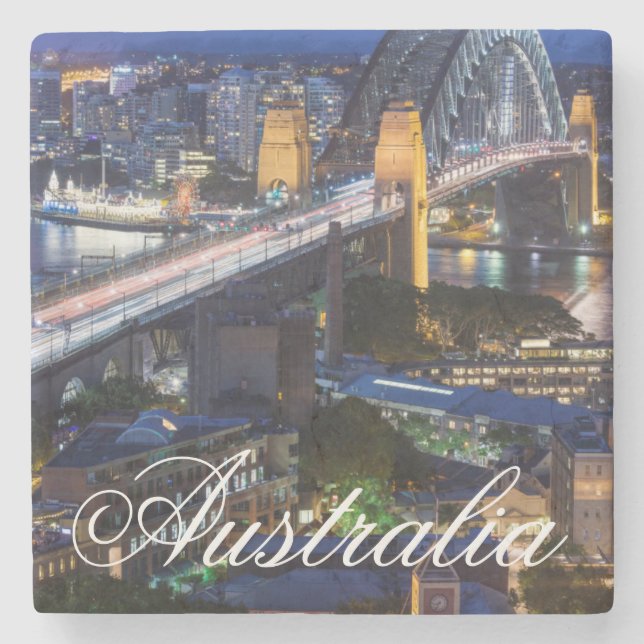 Australia, Sydney, The Rocks area, Sydney Harbour Stone Coaster (Front)