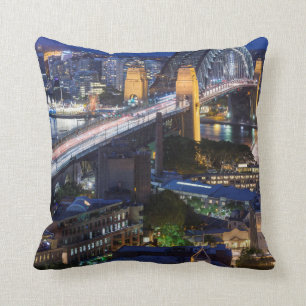 Australia, Sydney, The Rocks area, Sydney Harbour Throw Pillow