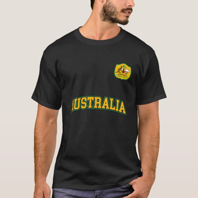 Australia Team Sports Soccer Australian Flag Jerse T-Shirt (Front)