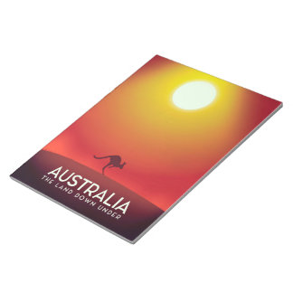 Australia " The land down under" vacation print. Notepad