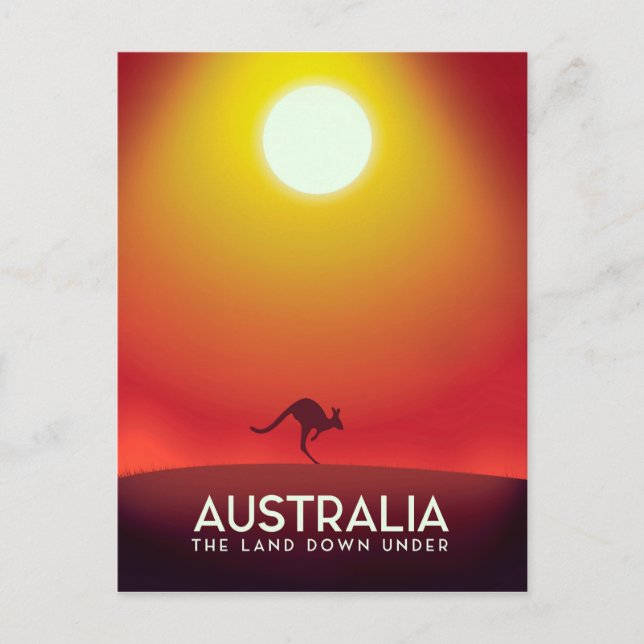 Australia " The land down under" vacation print. Postcard (Front)