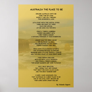 Australia the Place to Be Poster