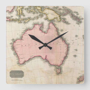 Australia & the South West Pacific Square Wall Clock