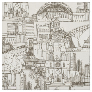 Australia toile de jouy tea strong white fabric