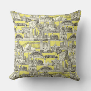 Australia toile de jouy throw pillow
