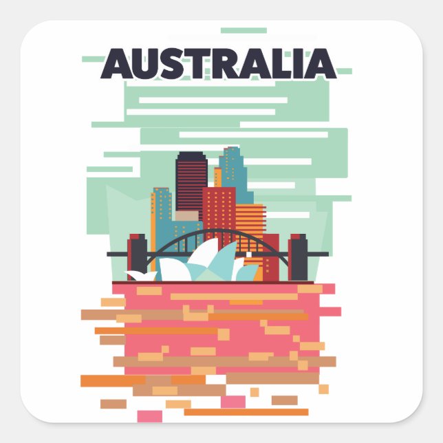 Australia Travel poster Square Sticker (Front)