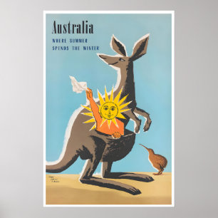 Australia Travel Poster World Traveller Art
