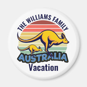 Australia Trip Cute Kangaroo Sunset Custom Magnet