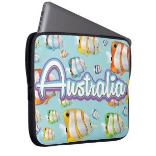 Australia Tropical fish travel poster Laptop Sleeve