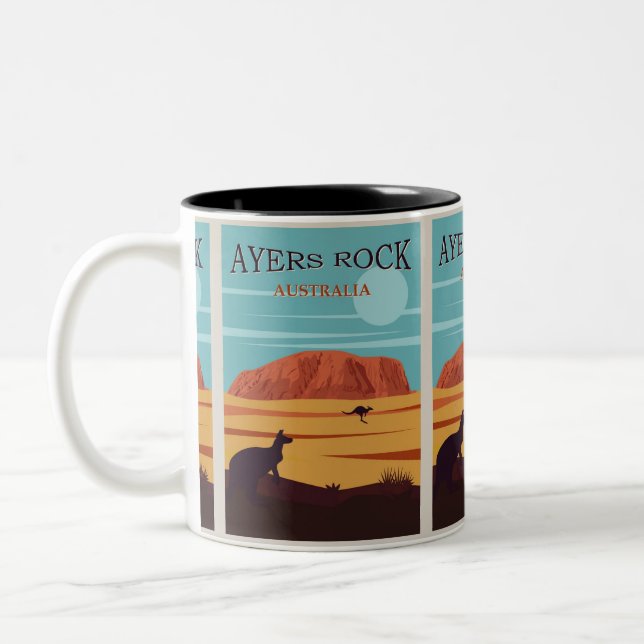 Australia, Uluru Travel Wild Adventure Outback Two-Tone Coffee Mug (Left)
