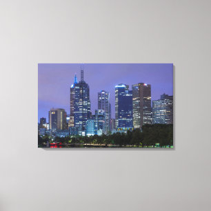 Australia, Victoria, Melbourne, skyline along Canvas Print