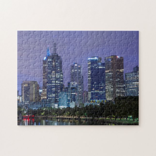 Australia, Victoria, Melbourne, skyline along Jigsaw Puzzle (Horizontal)