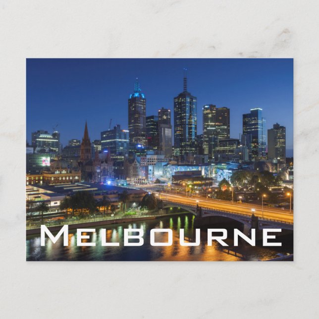 Australia, Victoria, Melbourne, skyline with Postcard (Front)
