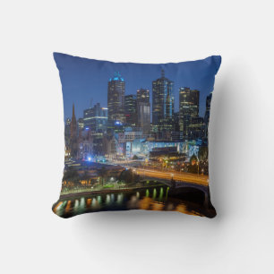 Australia, Victoria, Melbourne, skyline with Throw Pillow