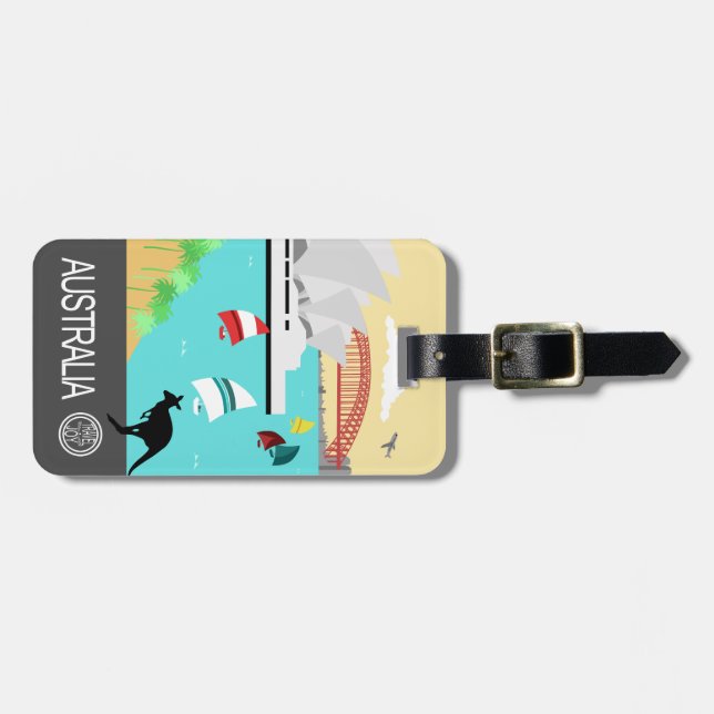 Australia vintage poster luggage tag (Front Horizontal)