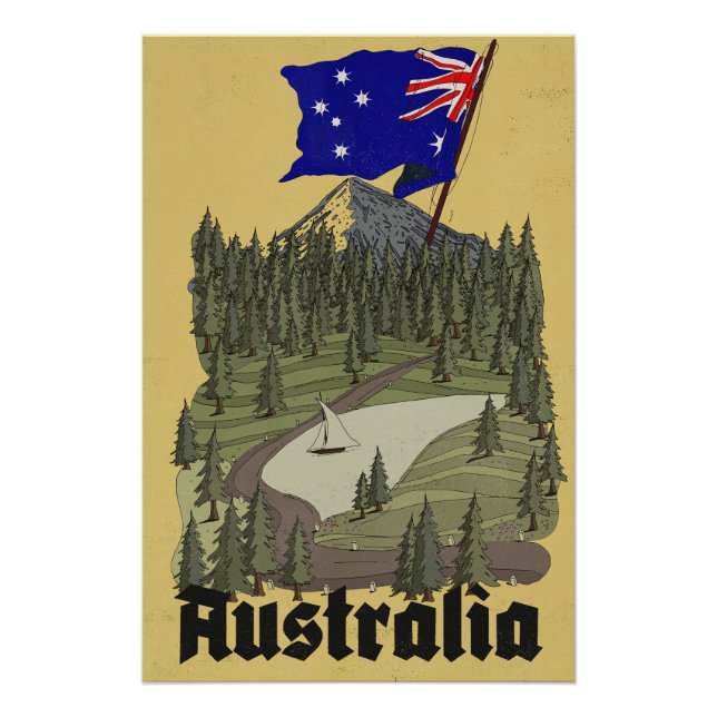 Australia vintage travel poster (Front)