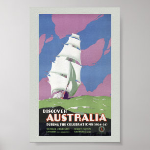 Australia Vintage Travel Poster Restored
