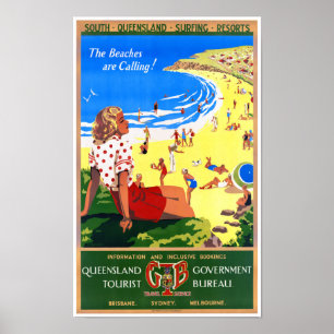 Australia Vintage Travel Poster Restored