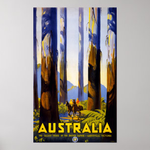 Australia Vintage Travel Poster Restored