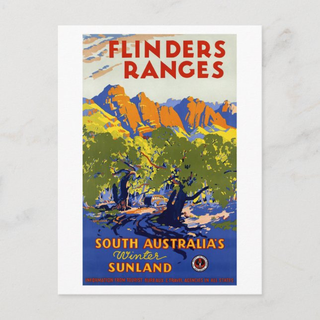 Australia Vintage Travel Poster Restored Postcard (Front)