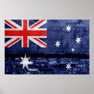 Australia wall flag poster