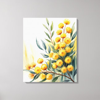 Australia — Watercolor Golden Wattle Canvas Print