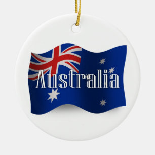 Australia Waving Flag Ceramic Ornament