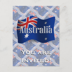 Australia Waving Flag Invitation