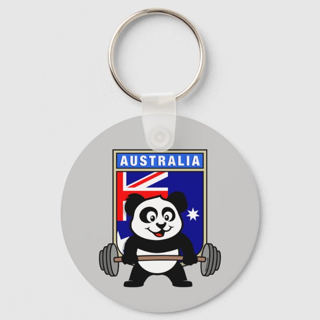 Australia Weightlifting Panda Keychain (Front)