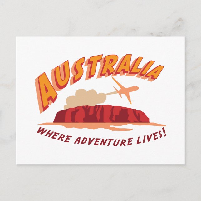 Australia Where Adventure Lives! Postcard (Front)
