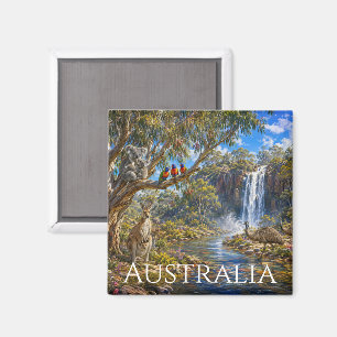 Australia Wildlife Panoramic Landscape Fridge Magnet