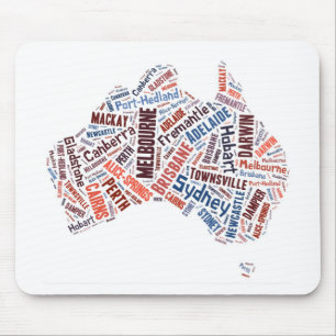 Australia Word Art Mouse Pad